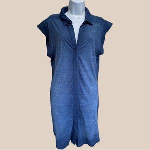 Anthropologie Cloth & Stone sleeveless chemise tunic in blue denim color
